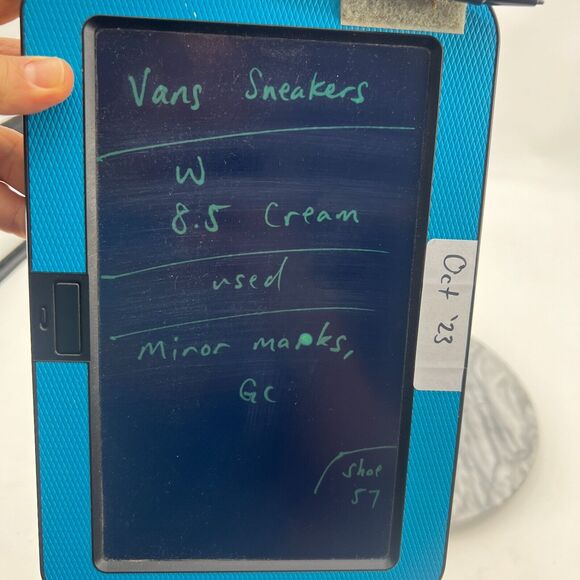 Vans Shoes Womens 8.5 Cream Suede Canvas Low Top Skate Skateboarding Sneakers - Picture 10 of 11